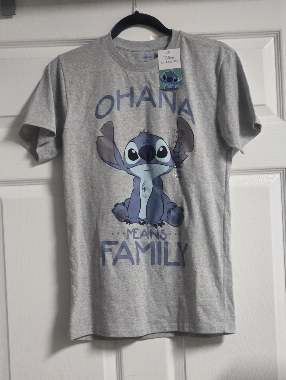 Disney Lilo And Stitch Ohana Means Family Tee - Gray & Blue Children's Size S